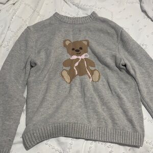 Gray Teddy Bear Sweater